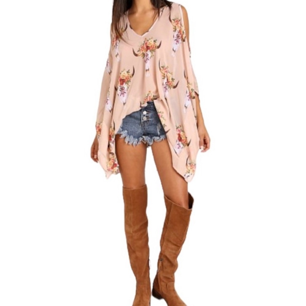 Show Me Your Mumu SMYM Peta Boo Chiffon Tunic Size L
